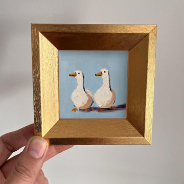 Mini Two Ducks Oil Painting