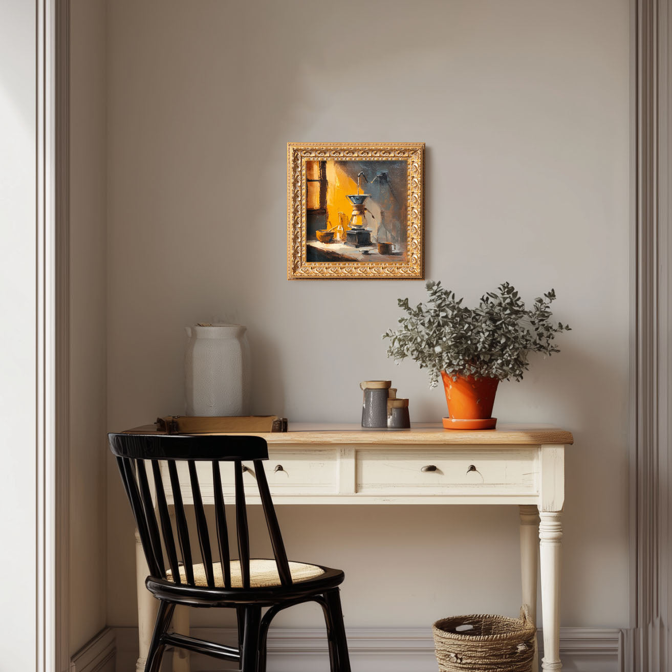 Small Original Oil Painting, Hand Painted Artwork, Reading Room Wall Art Decor, 5X5, Christmas Gift for Friends, City Lights at Night