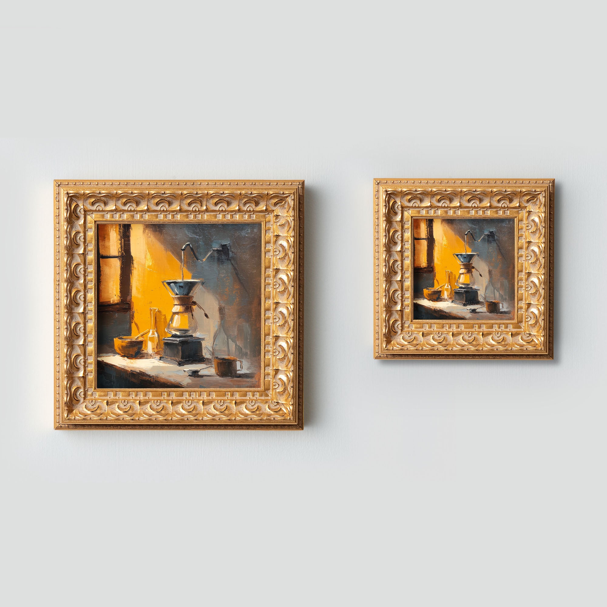 Small Original Oil Painting, Hand Painted Artwork, Reading Room Wall Art Decor, 5X5, Christmas Gift for Friends, City Lights at Night