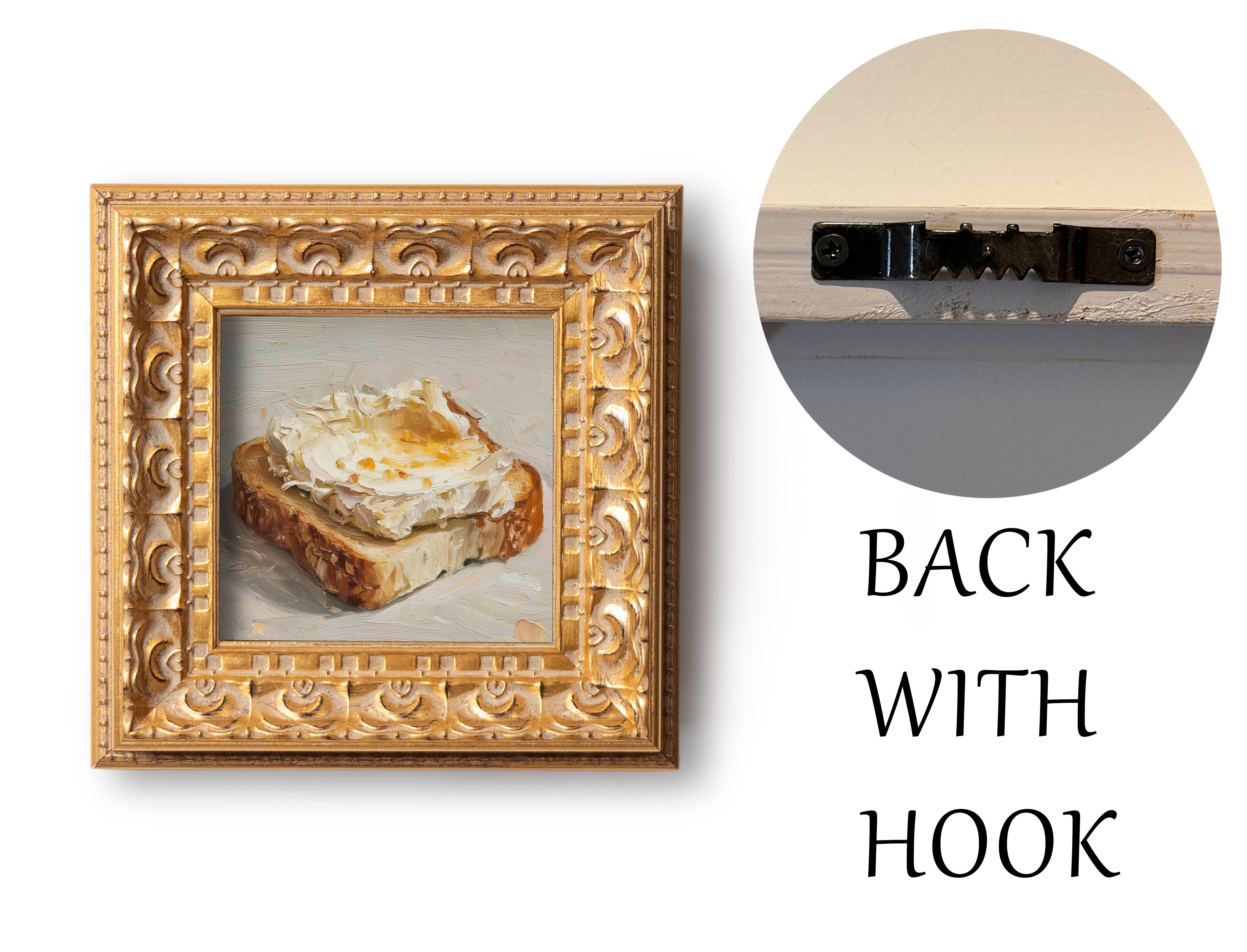 Still life Toast with Spread Oil Painting: Kitchen Wall Art Decor,  Housewarming Gift