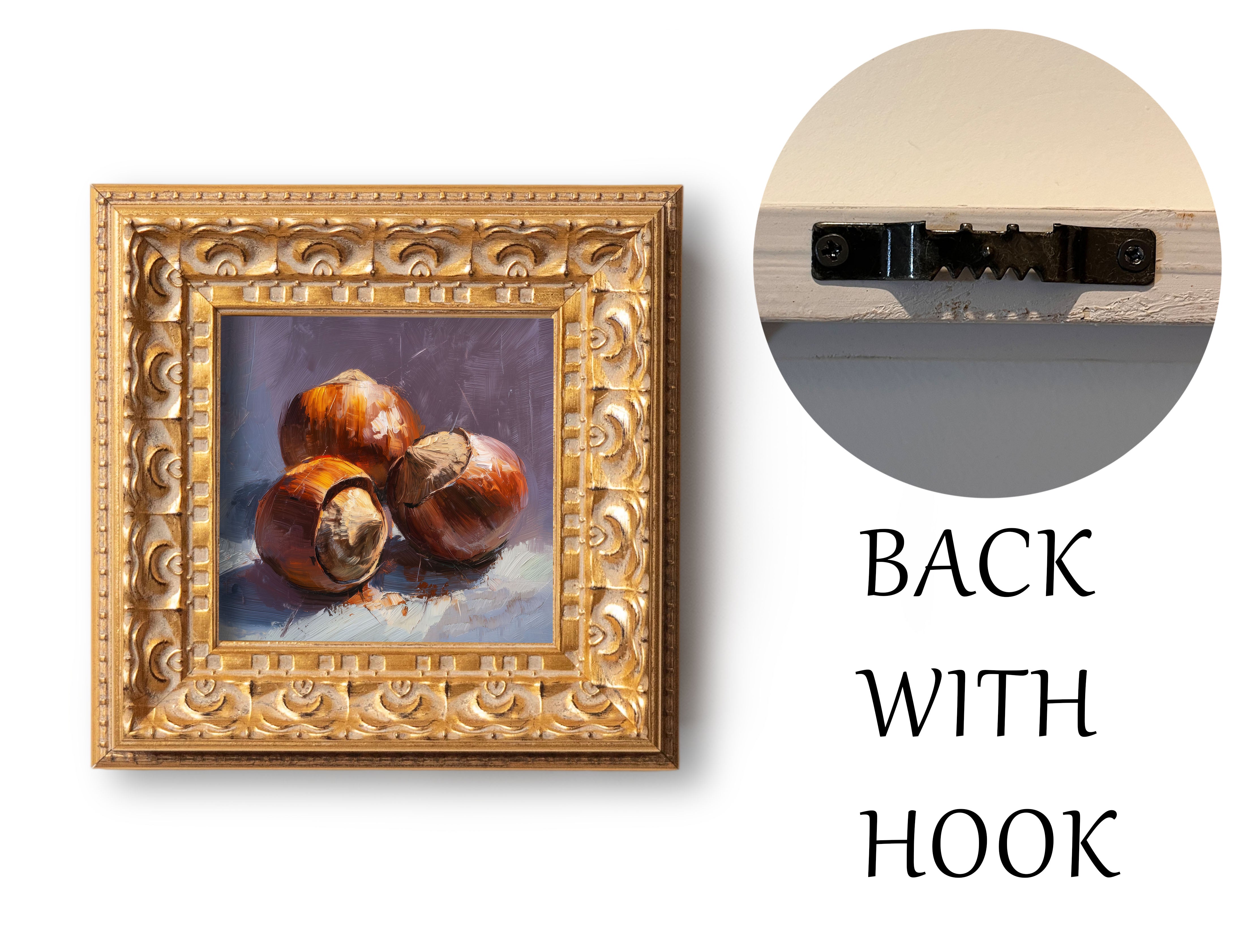 Roasted Chestnuts Still Life, Original Oil Painting, Food Art, Impasto Autumn Wall Decor, Small Framed Artwork