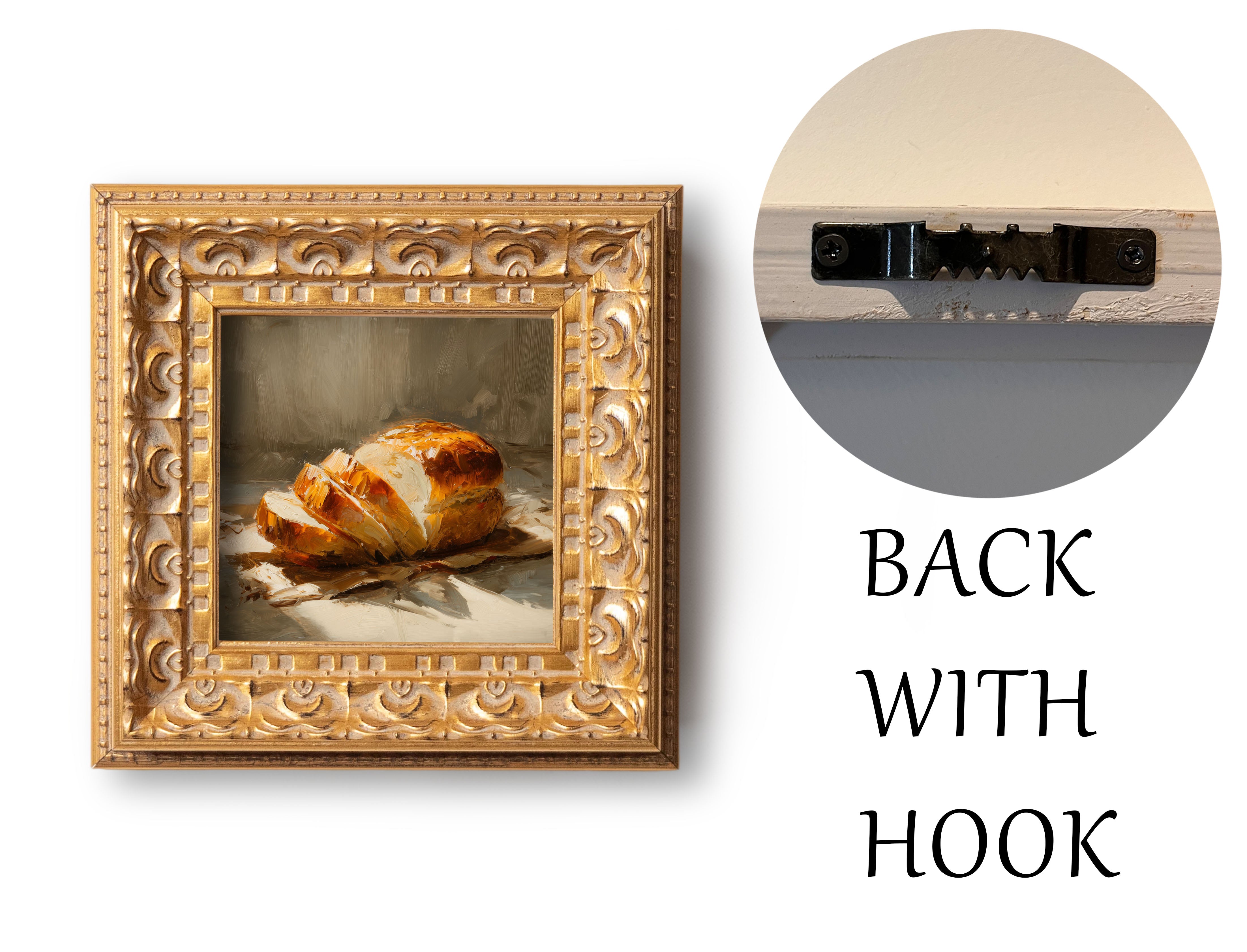 Loaf of Bread Still Life, Original Oil Painting, Food Art, Impasto Kitchen Wall Decor, Small Framed Artwork