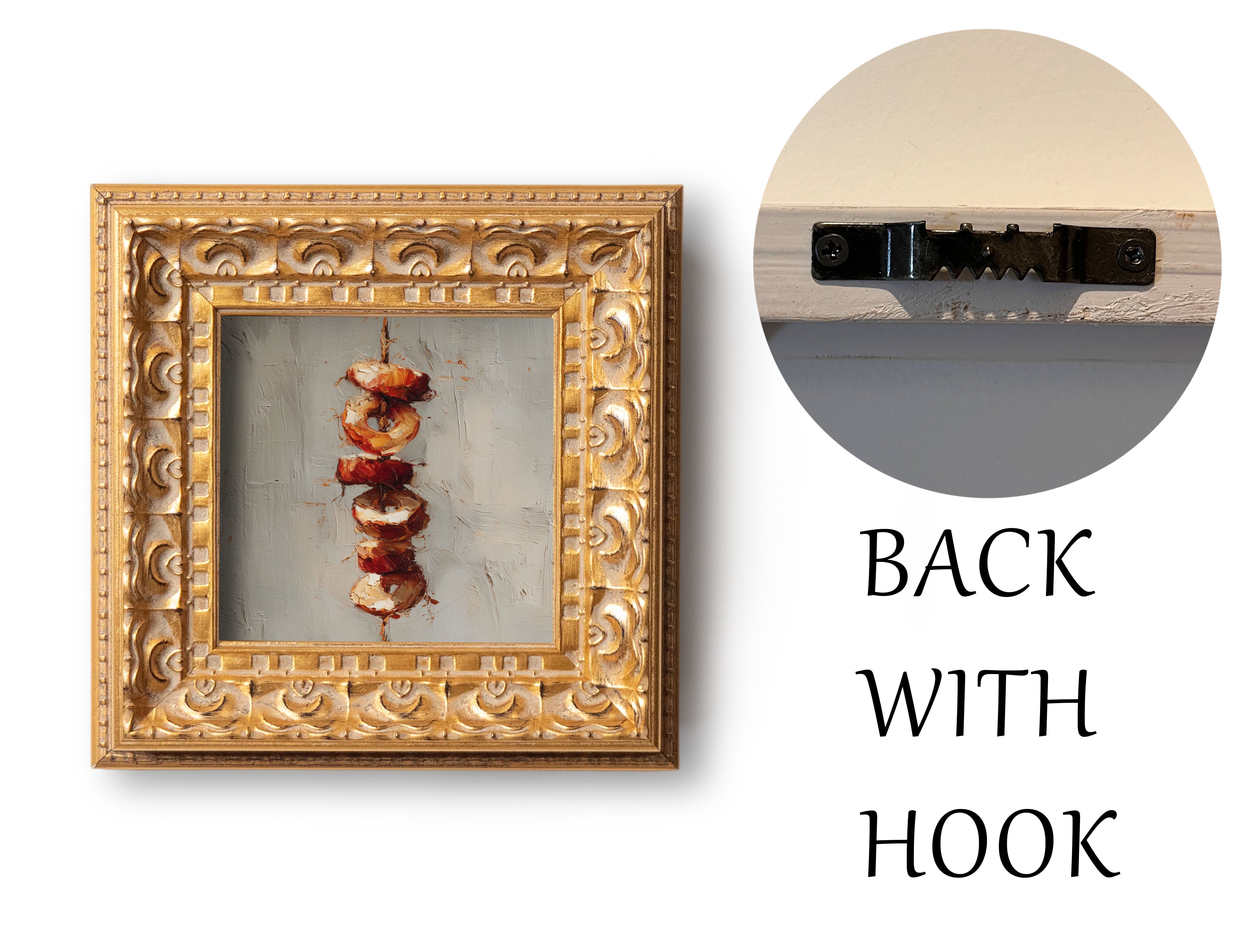 Grilled Skewers Still Life, Original Oil Painting, Food Art, Impasto Kitchen Wall Decor, Small Framed Artwork