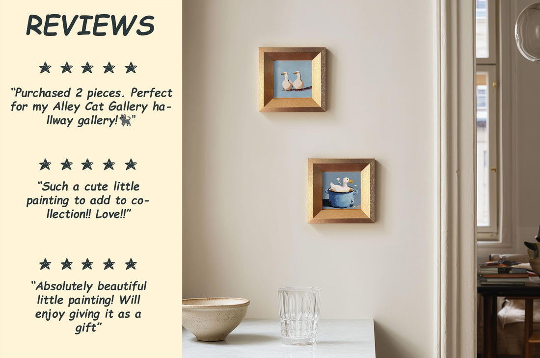 Mini Two Ducks Oil Painting