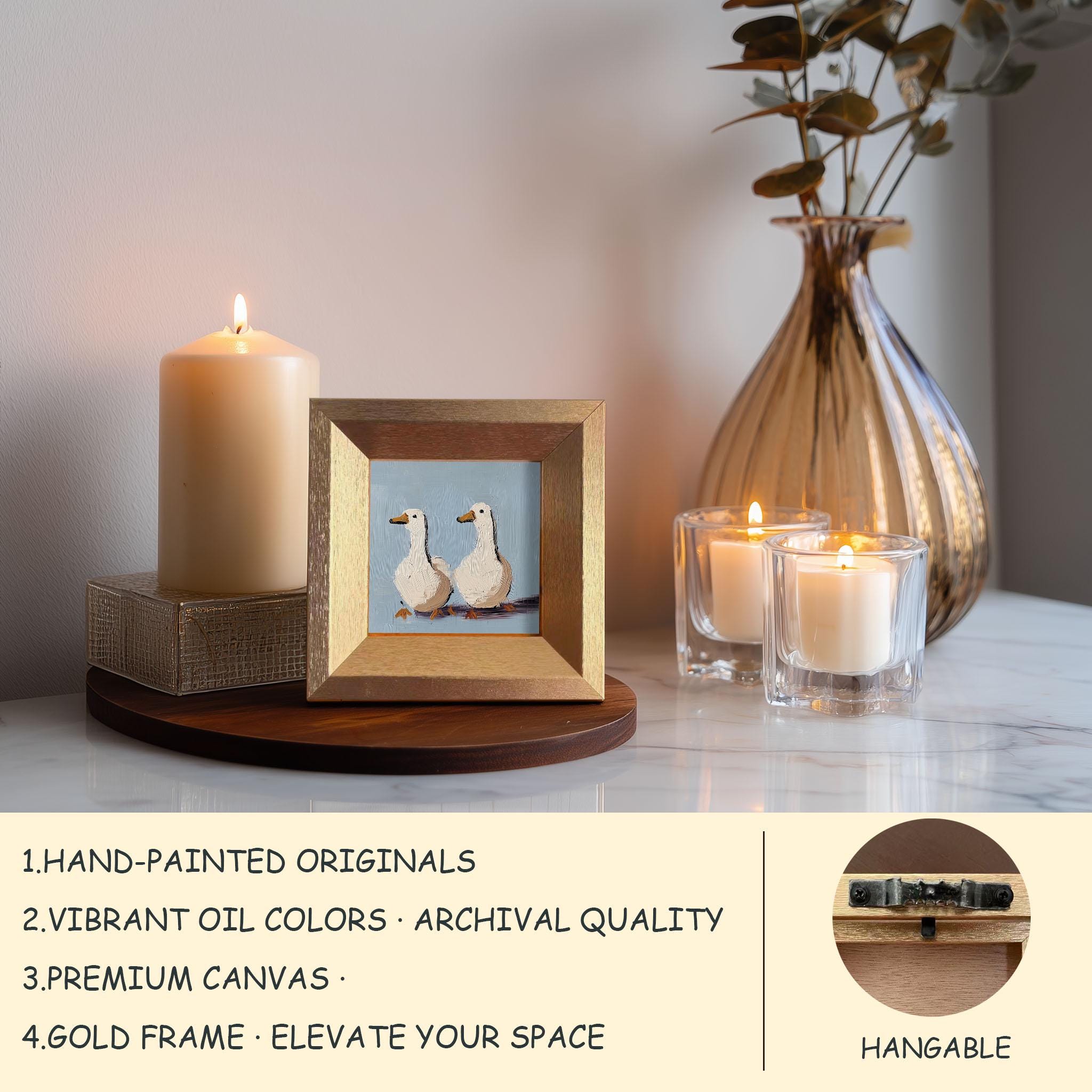 Mini Two Ducks Oil Painting